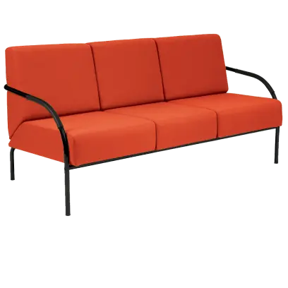 SPA 3 černý lak, látka SUE S 46 - látka oranžová